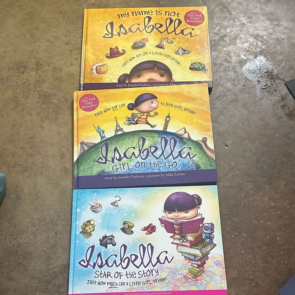 Isabella Children's Book Set - Yellow, Purple, Blue Jennifer fosberry